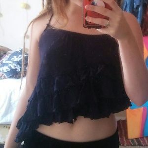 Asymmetrial ruffle tank